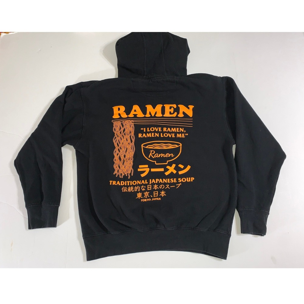 SCW Ramen Traditional Japanese Soup Graphic Hoodie Black Medium - Picture 2 of 10